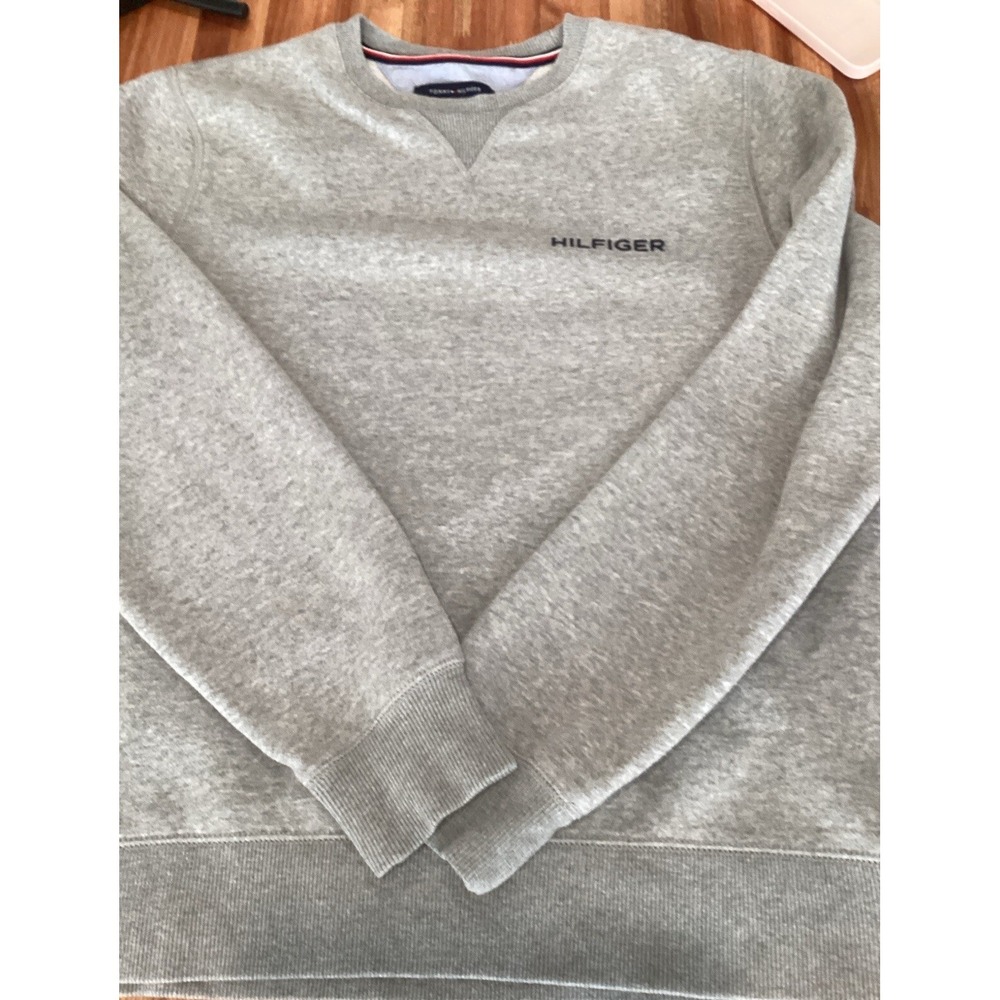 Tommy Hilfiger Sweatshirt Men's M Grey Long Sleeve Logo Casual